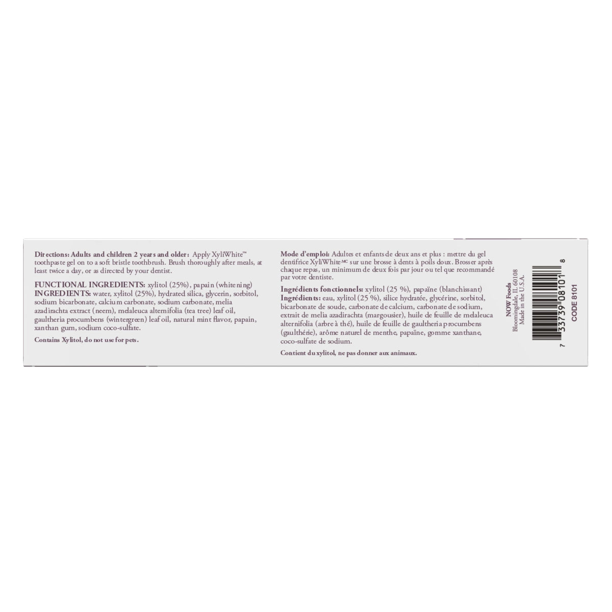 NOW Solutions, Xyliwhite™ Toothpaste Gel, Neem and Tea Tree, 6.4 oz