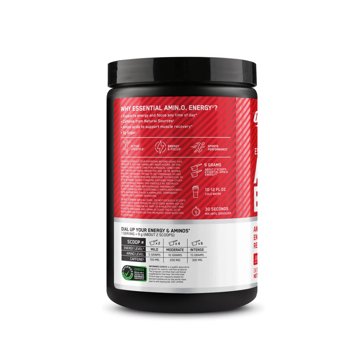 Optimum Nutrition Amino Energy-Pre Workout with Green Tea,BCAA,Amino Acids,Keto Friendly,Green Coffee Extract,Energy Powder-Juicy Strawberry Burst,9.5Ounce,30 Servings,(Pack of 6),(Packaging May Vary)