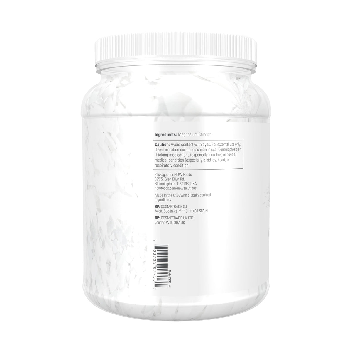 NOW Foods Solutions, Magnesium Flakes, 100% Pure, from the Ancient Seabed, Highly Concentrated, 54-Ounce