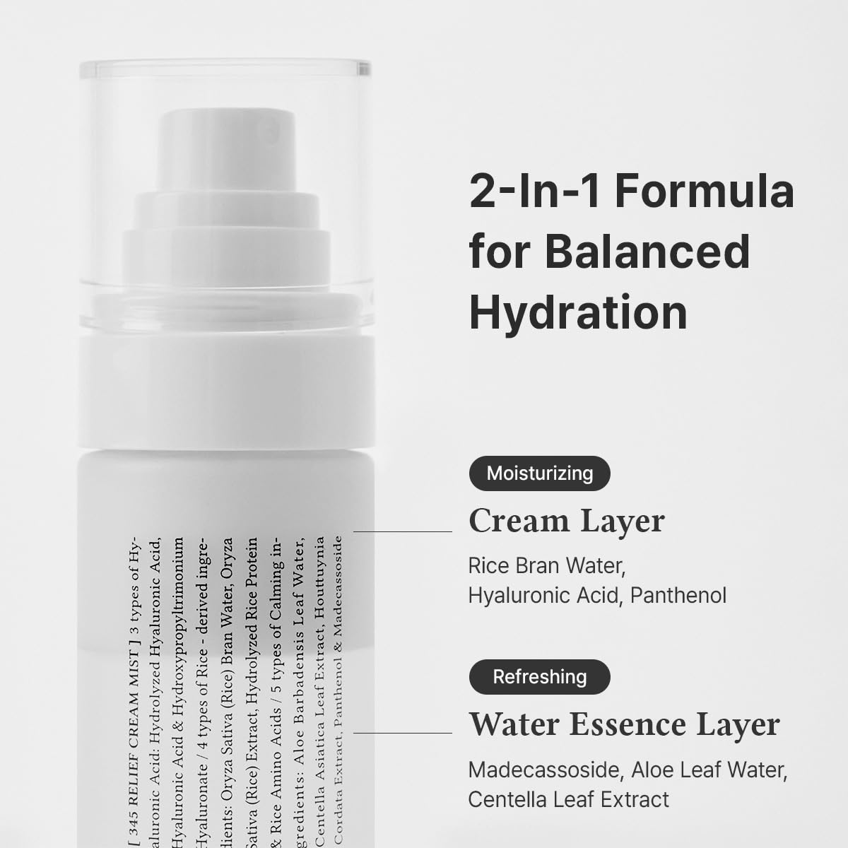 Dr.Althea 345 Relief Cream Mist, Korean Vegan Skin Care, 3.38 Fl Oz