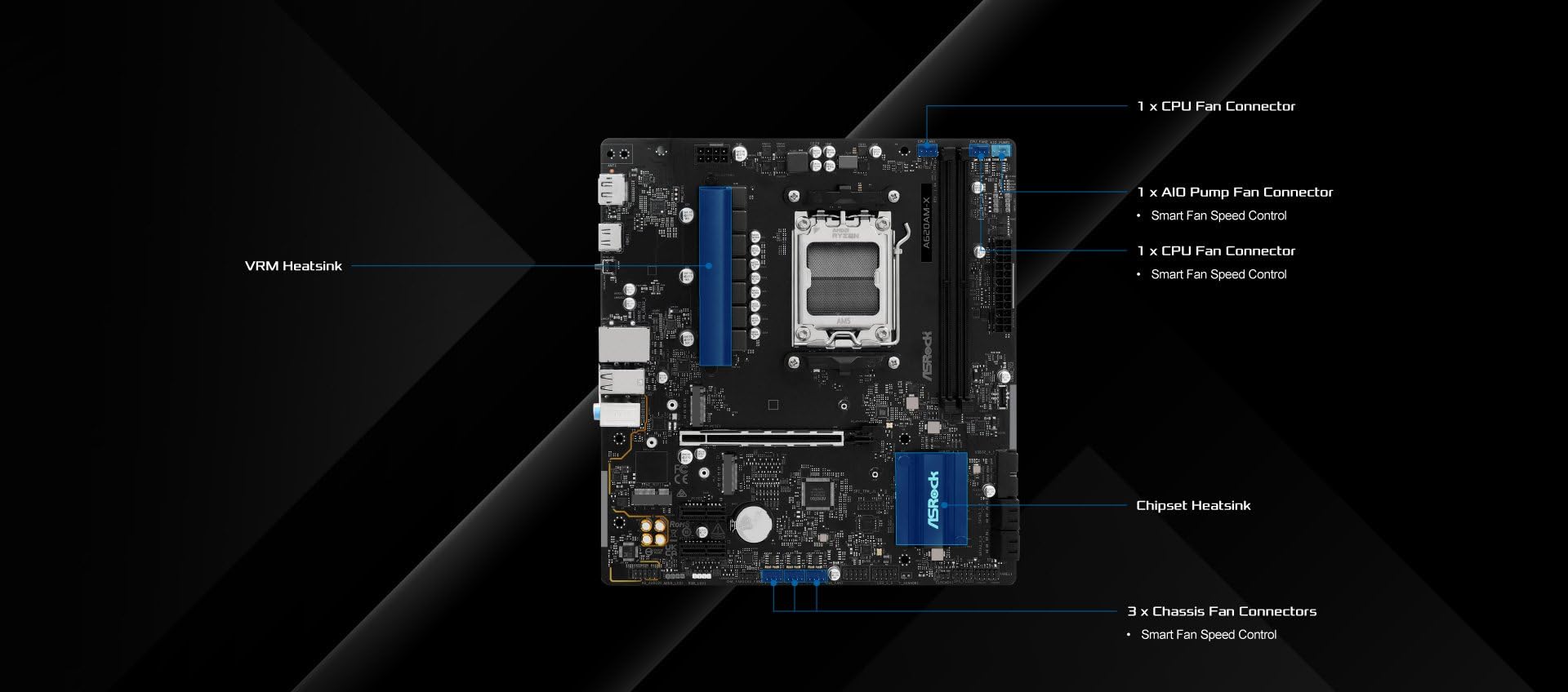 ASRock A620AM-X Micro-ATX Motherboard AMD AM5 Socket Supports Ryzen 9000/8000/7000 DDR5 8000+ OC PCIe 4.0 2.5G LAN BIOS Flashback