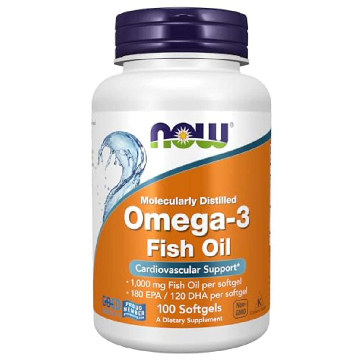 NOW Supplements, Omega-3 180 EPA / 120 DHA, Molecularly Distilled, 100 Softgels