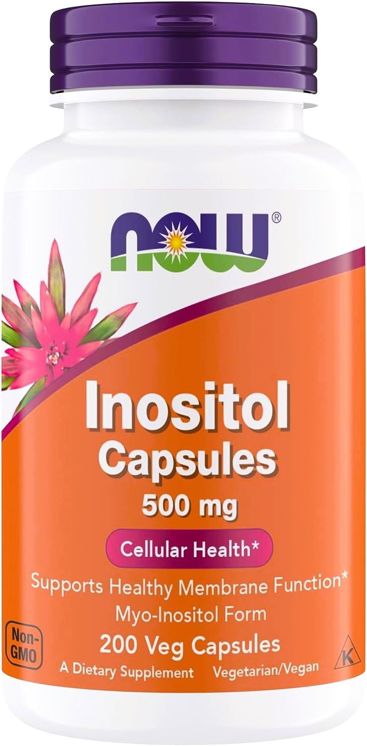 NOW Foods Inositol 500 mg - 200 Vegetarian Capsules (200 Count (Pack of 1))