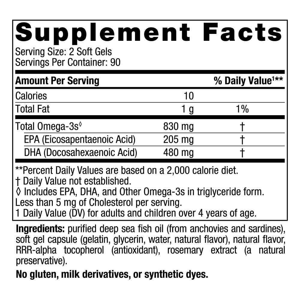 Nordic Naturals DHA, Strawberry - 180 Soft Gels - 830 mg Omega-3 - High-Intensity DHA Formula for Brain & Nervous System Support - Non-GMO - 90 Servings