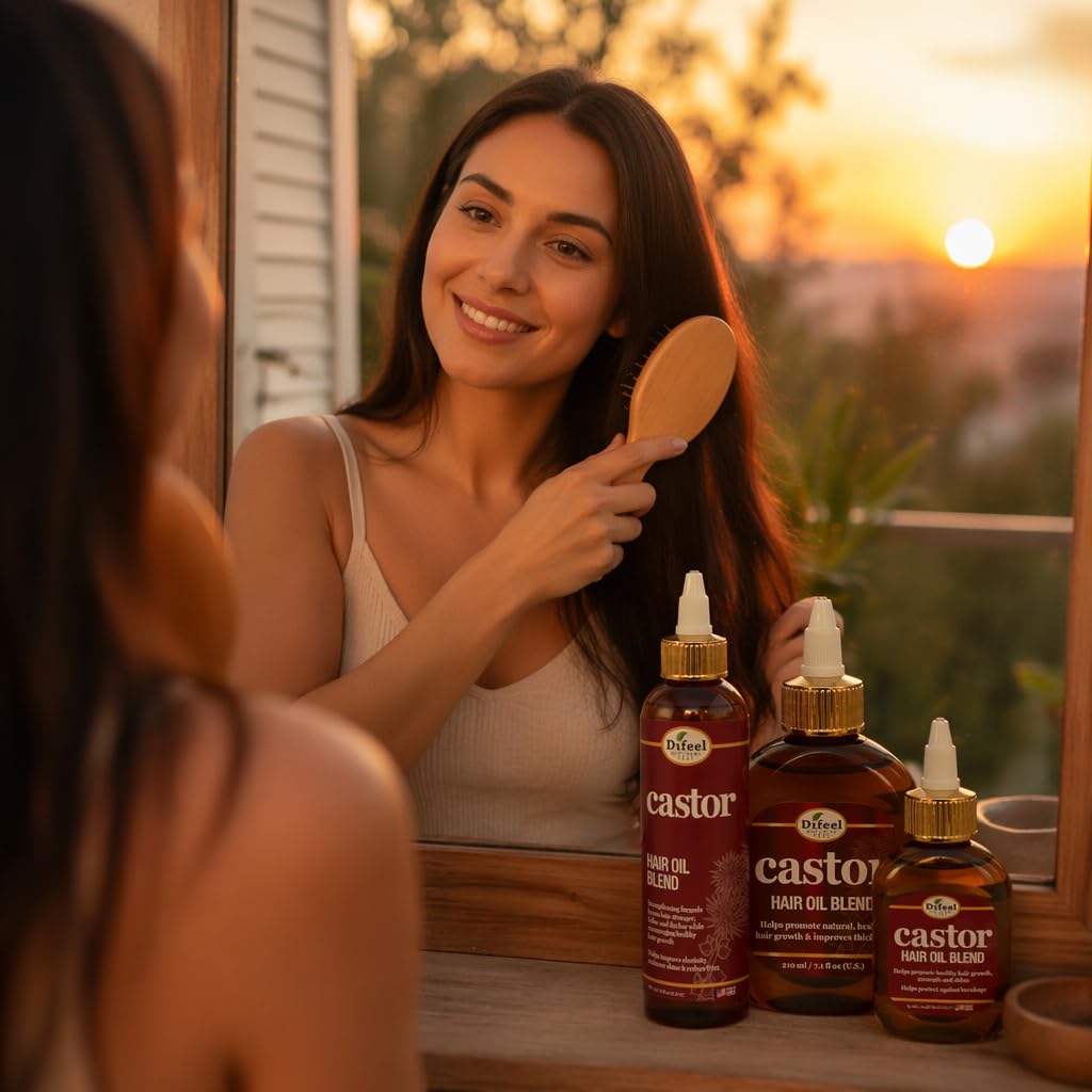 Difeel Castor Hair Oil Blend 7.1 oz. - Natural Castor Oil for Hair Growth