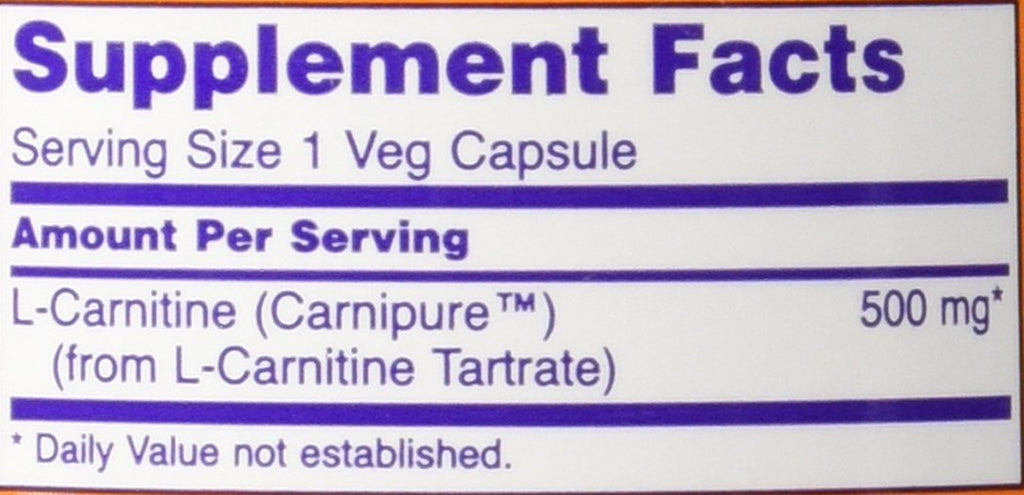 Now Foods L-Carnitine 500 mg 180 Capsules