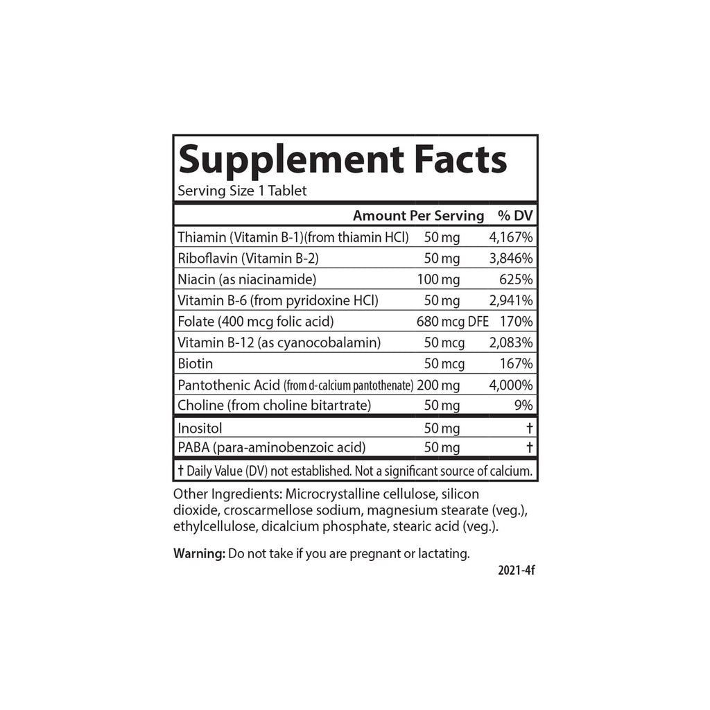 Carlson B Compleet 50, Balanced Vitamin B Complex, 100 Tablets
