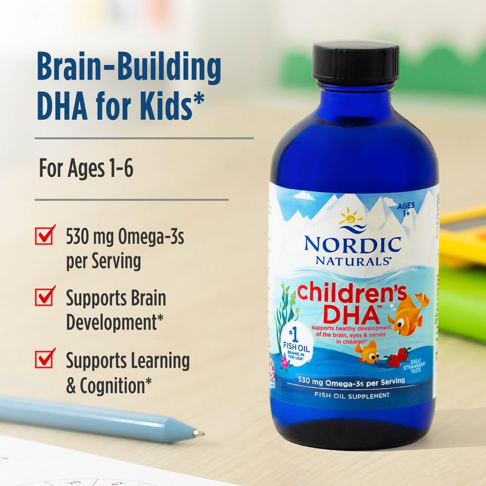 Nordic Naturals Children's DHA, 530 mg Omega-3 Fish Oil - Strawberry - 4 oz