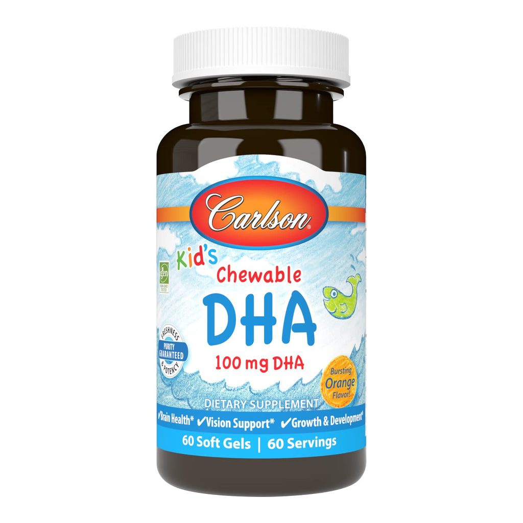Carlson Kid's Chewable DHA, 100 mg, DHA, From Norway, 60 Chewable Softgels