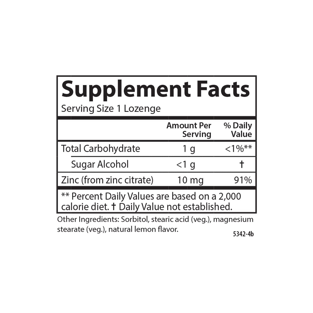 Carlson Zinc-Ease, Soothing Lozenge, Zinc Citrate, Lemon, 180 Lozenges
