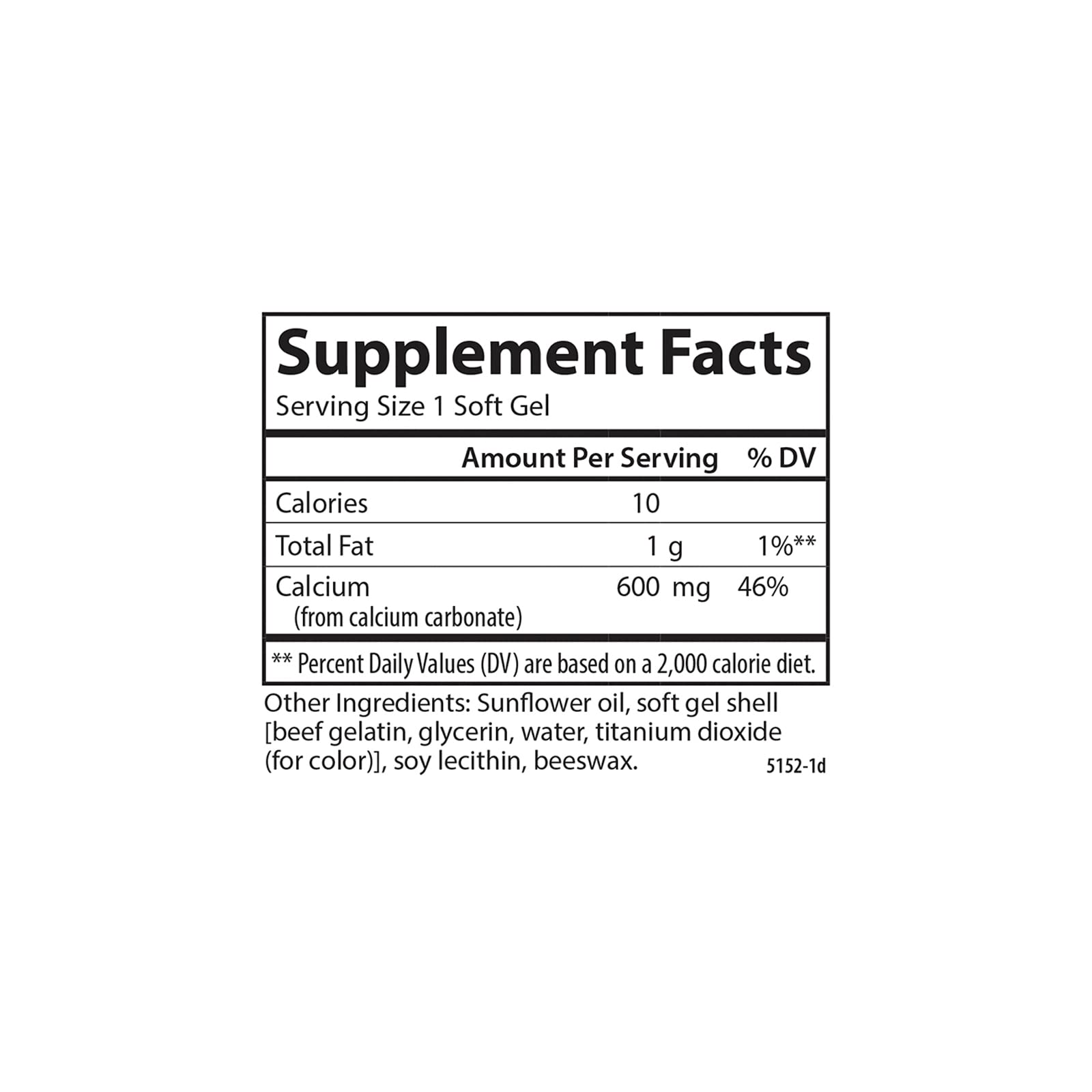 Carlson Cal-600, 600 mg, Calcium, Liquid Filled, 250 Softgels