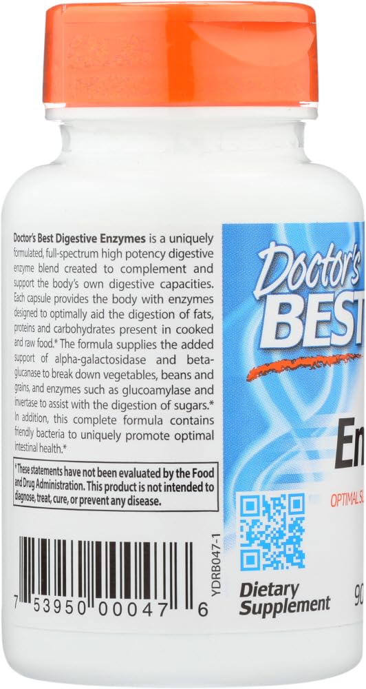 Doctor's Best Best Digestive Enzymes, Vegetable Capsules, 90 Count