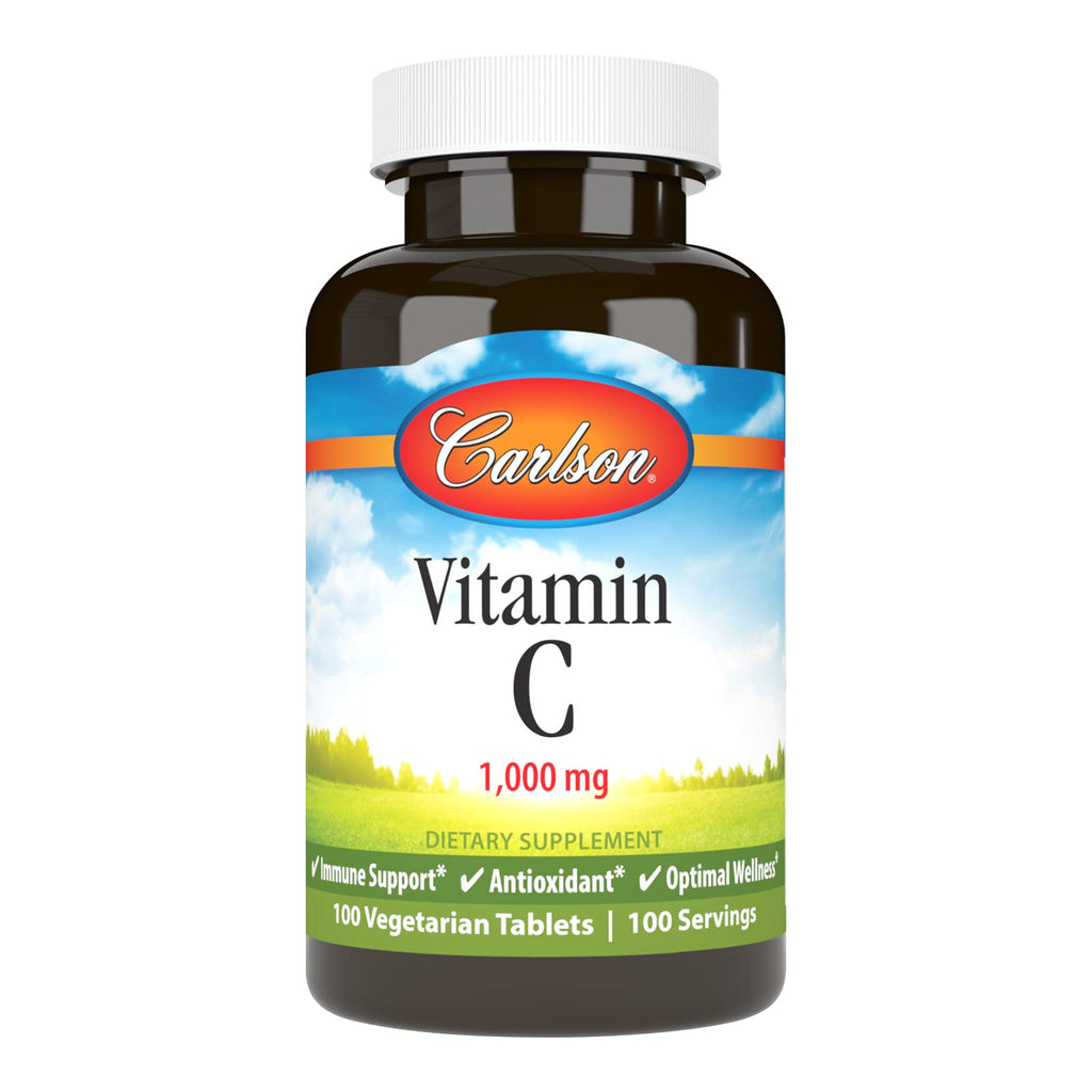 Carlson Vitamin C 1,000 mg (1 g), Pure Vitamin C, 100 Tablets