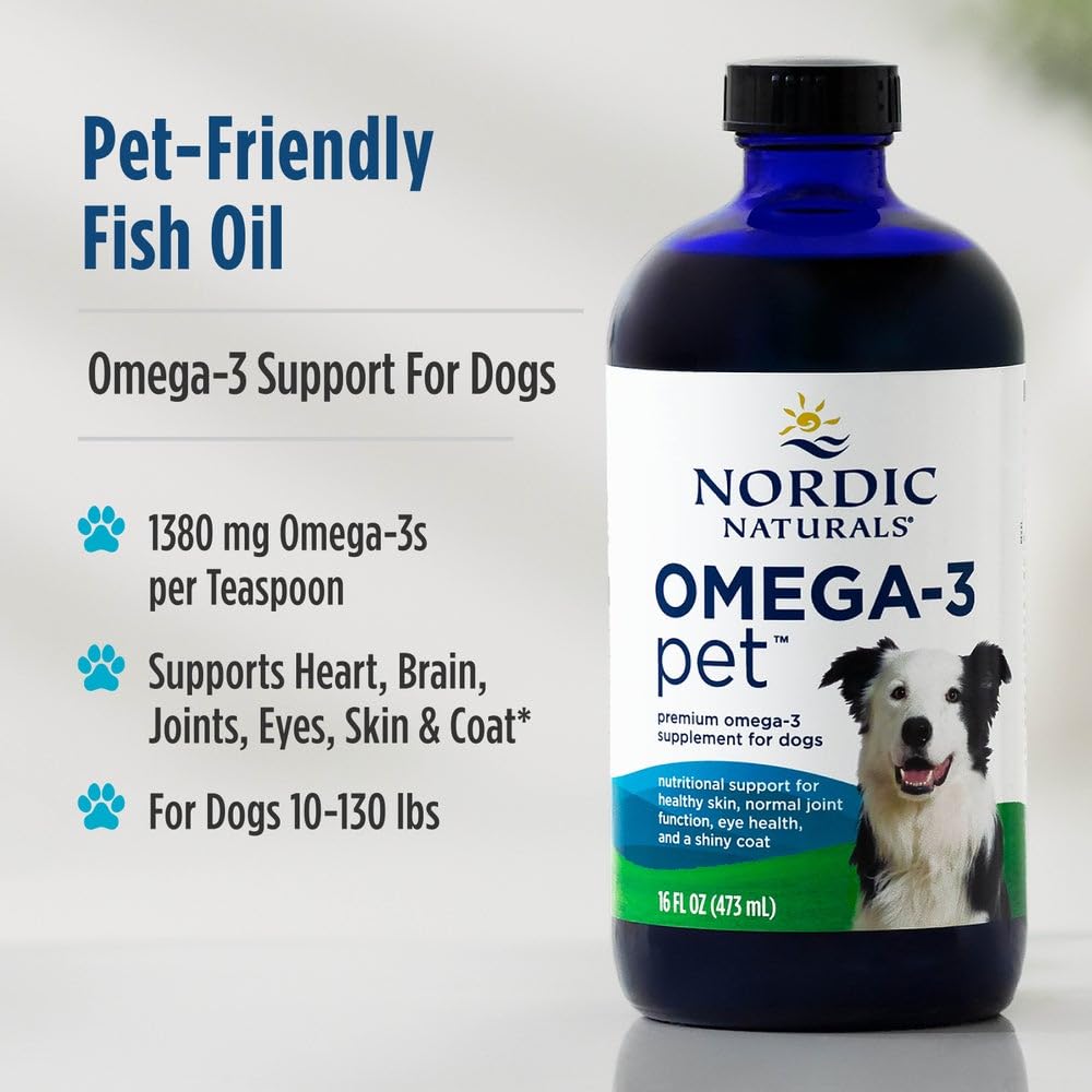 Nordic Naturals Omega-3 Pet, 1380mg Fish Oil for Dogs w/EPA DHA - 16oz