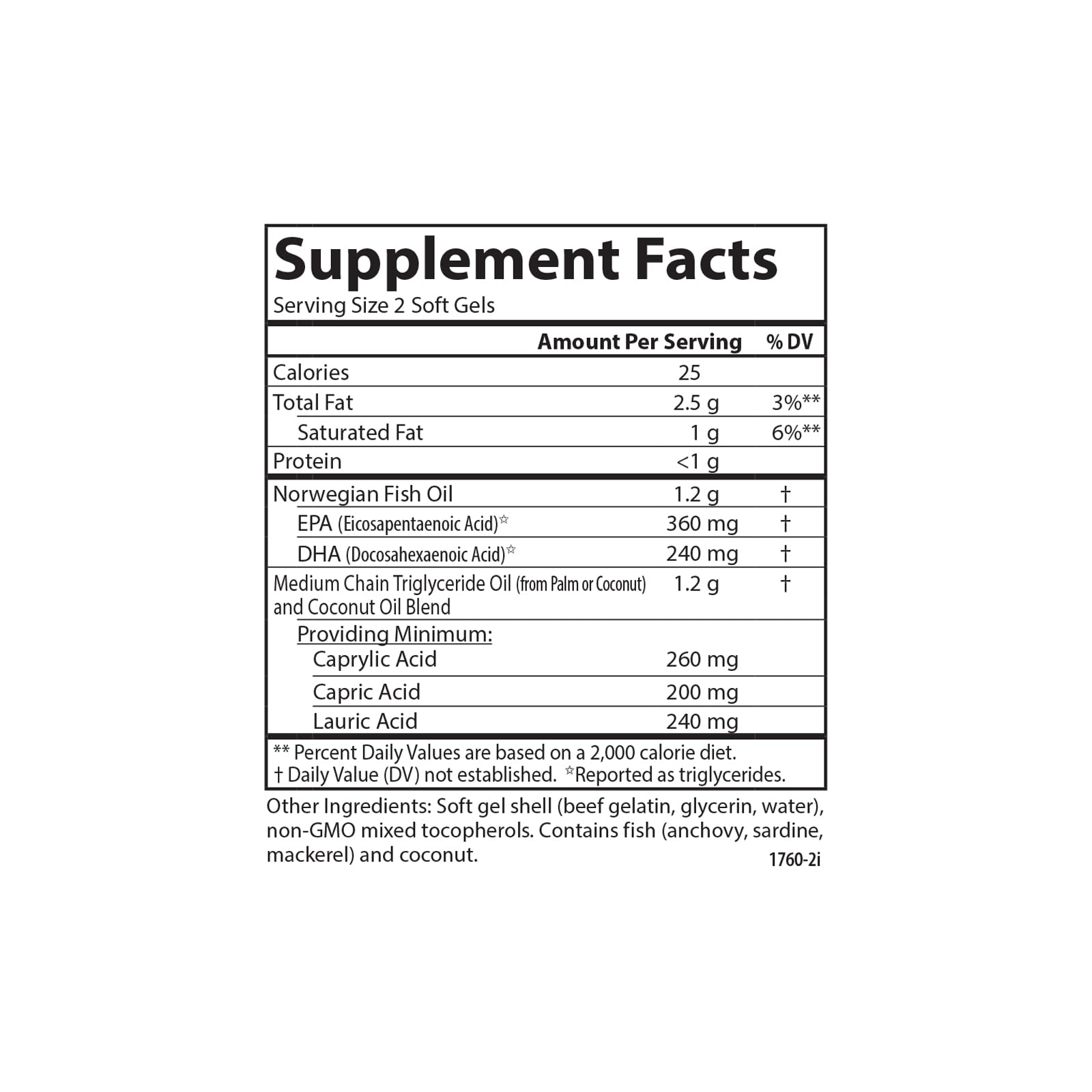 Carlson MCT & Omega-3, Keto-Friendly, Coconut Oil, 60 Softgels