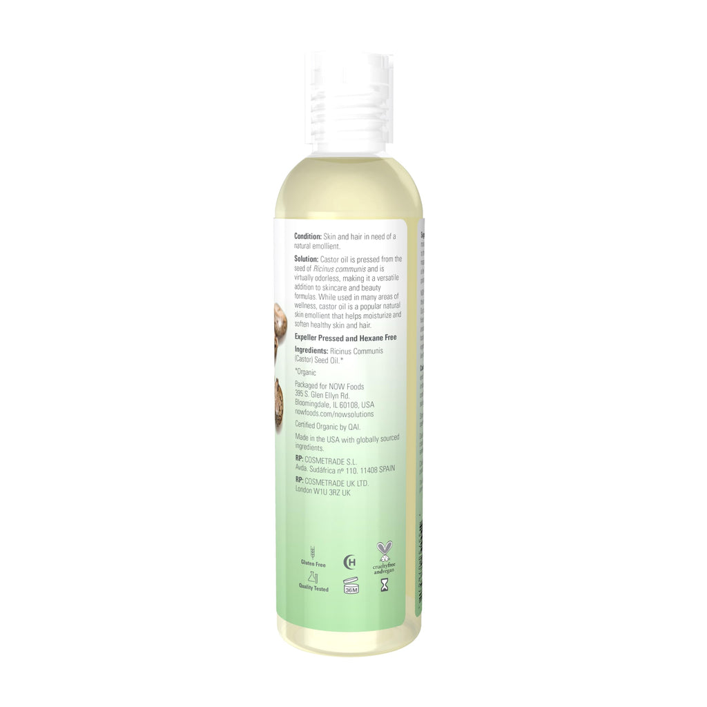 NOW Solutions, Organic Castor Oil, Multi-Purpose, 8 fl. oz