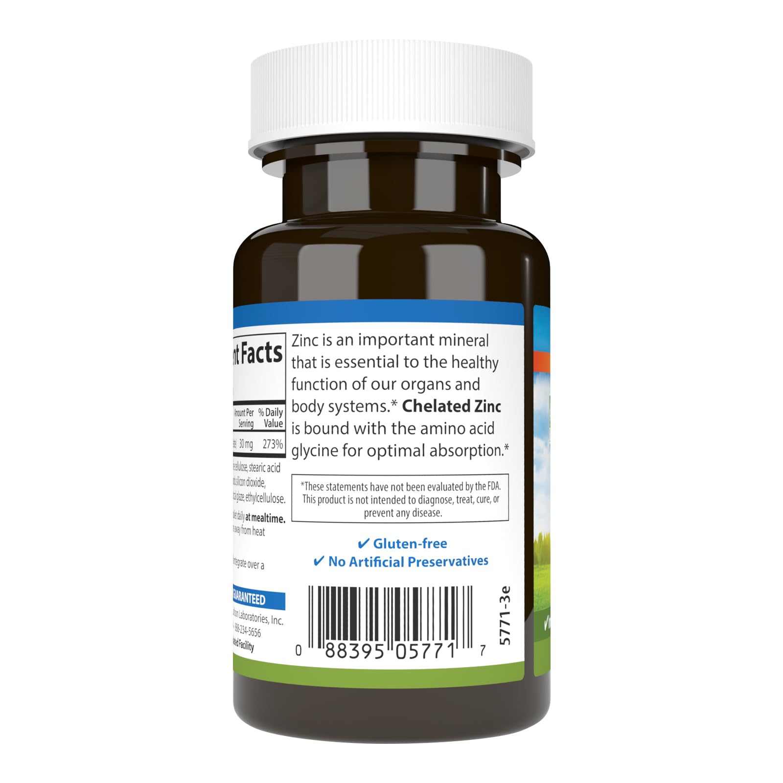 Carlson Chelated Zinc, 30 mg, Chelated Zinc Supplement, 1000 Tablets