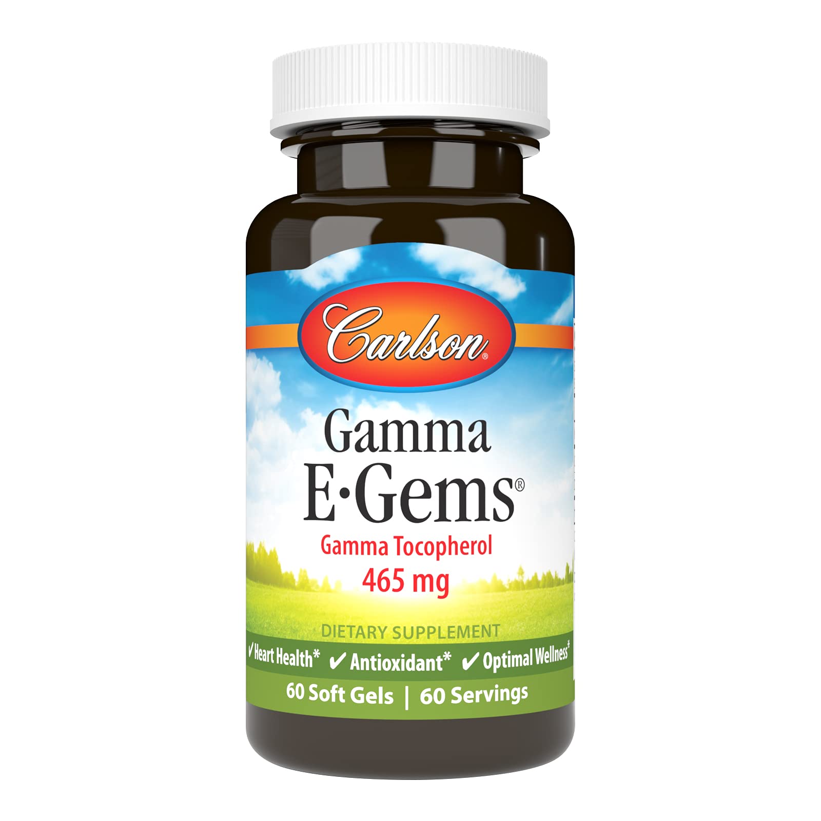 Carlson Gamma E-Gems, 465 mg, Gamma Tocopherol, 600 Softgels