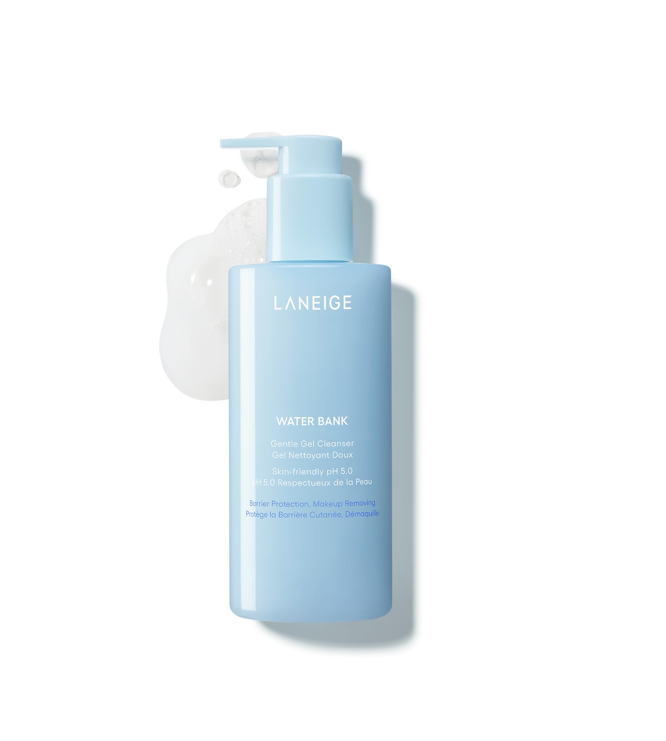 LANEIGE Water Bank Gentle Gel Facial Cleanser: Hydrating, Non-Stripping, pH-Balanced, Barrier-Boosting, & Fragrance Free with Blue Hyaluronic Acid | Korean Skin Care