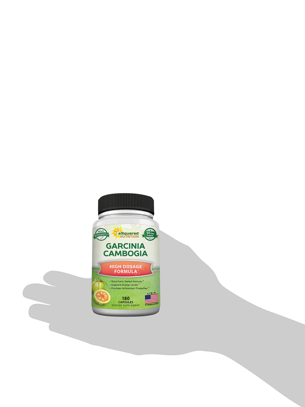aSquared Nutrition Garcinia Cambogia 1600mg-180 Capsules-Natural Pure Extract Pills for Brain Health- Standardized Ultra HCA & Garcinia Cambogia Supplement Alternative to Gummies, Drops, Tea & Powder