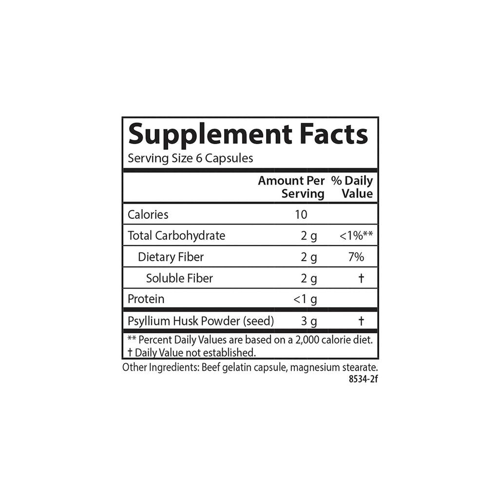 Carlson Hi-Fiber, 3 g, Psyllium Husk Capsules, Regularity, 100 Capsules