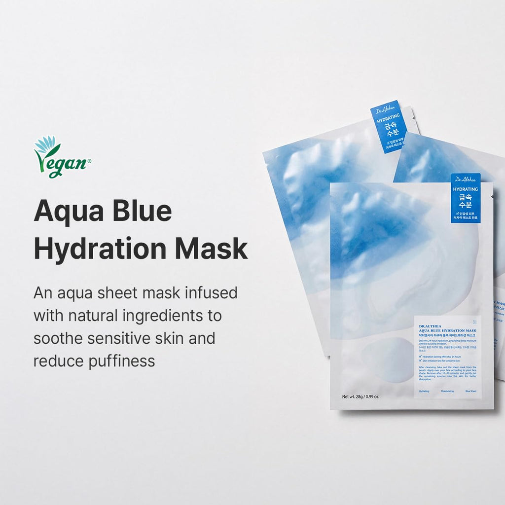 Dr.Althea Aqua Blue Hydration Mask (Pack of 4), Korean Vegan Skin Care