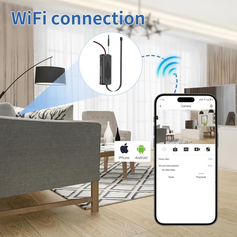 BRFOZAG Mini WiFi Security Camera 4K HD, Portable Wireless Indoor Camera with Motion Alerts, Remote Monitoring, Local Storage Support, Compact Camera for Home, Pets, Office and Travel