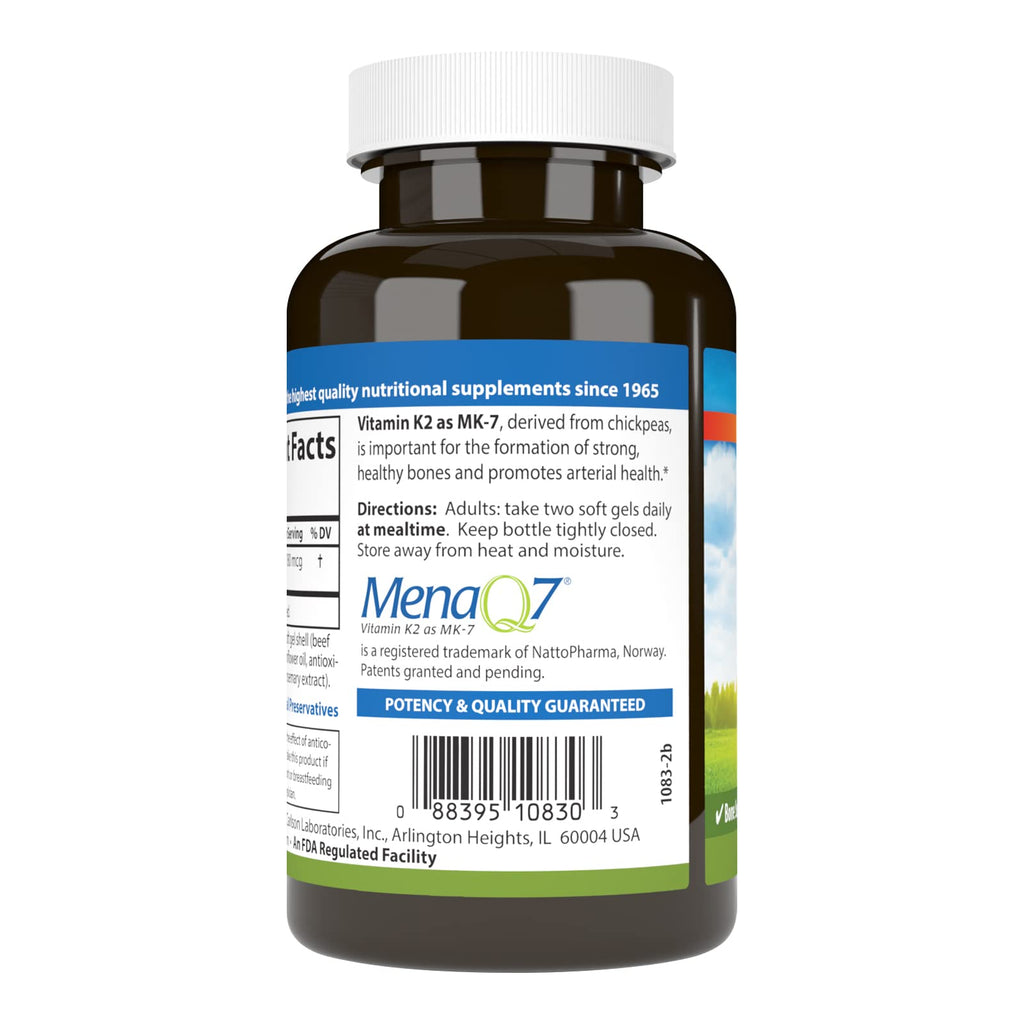 Carlson Vitamin K2 MK-7 (Menaquinone), 180 mcg, Bone Support, 180 Softgels