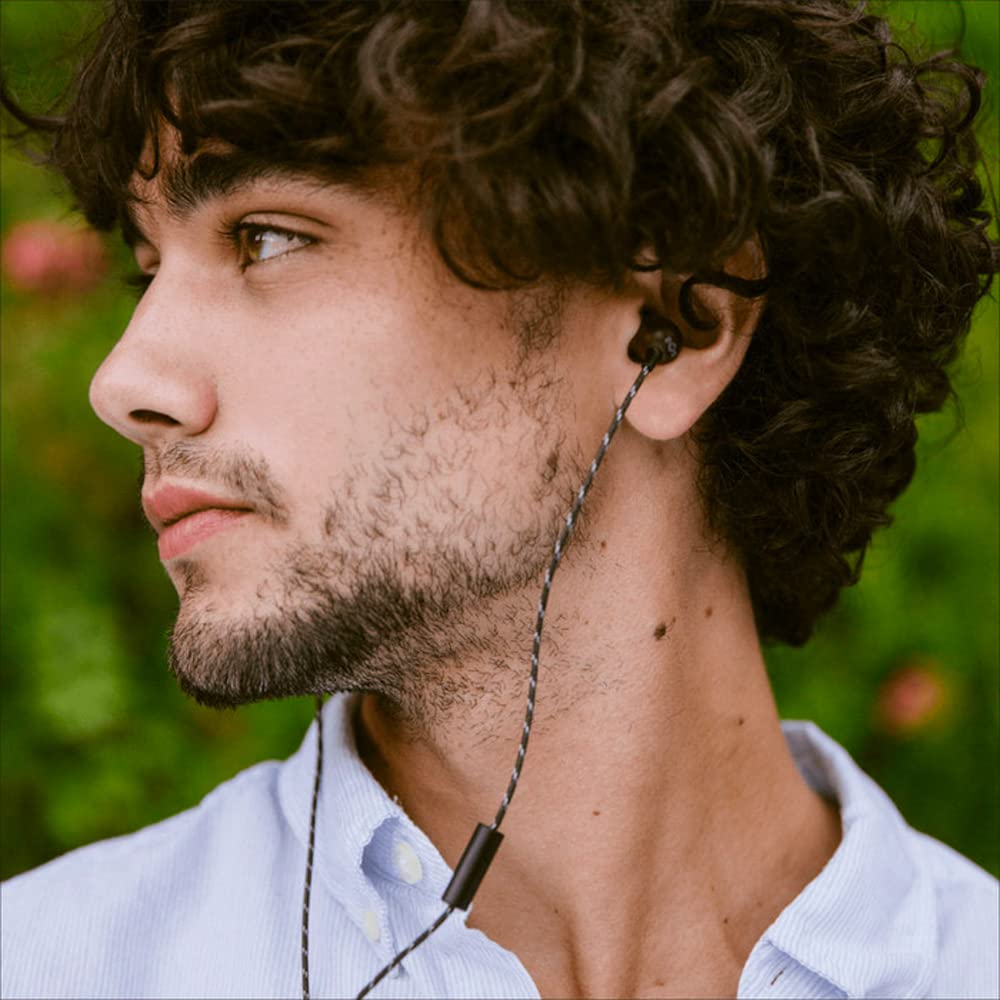House of Marley Smile Jamaica AUX Wired Earbuds with Microphone, Noise-Isolating in-Ear Headphones, Tangle-Resistant Cable, 3.5mm Jack Sustainable (Brass)