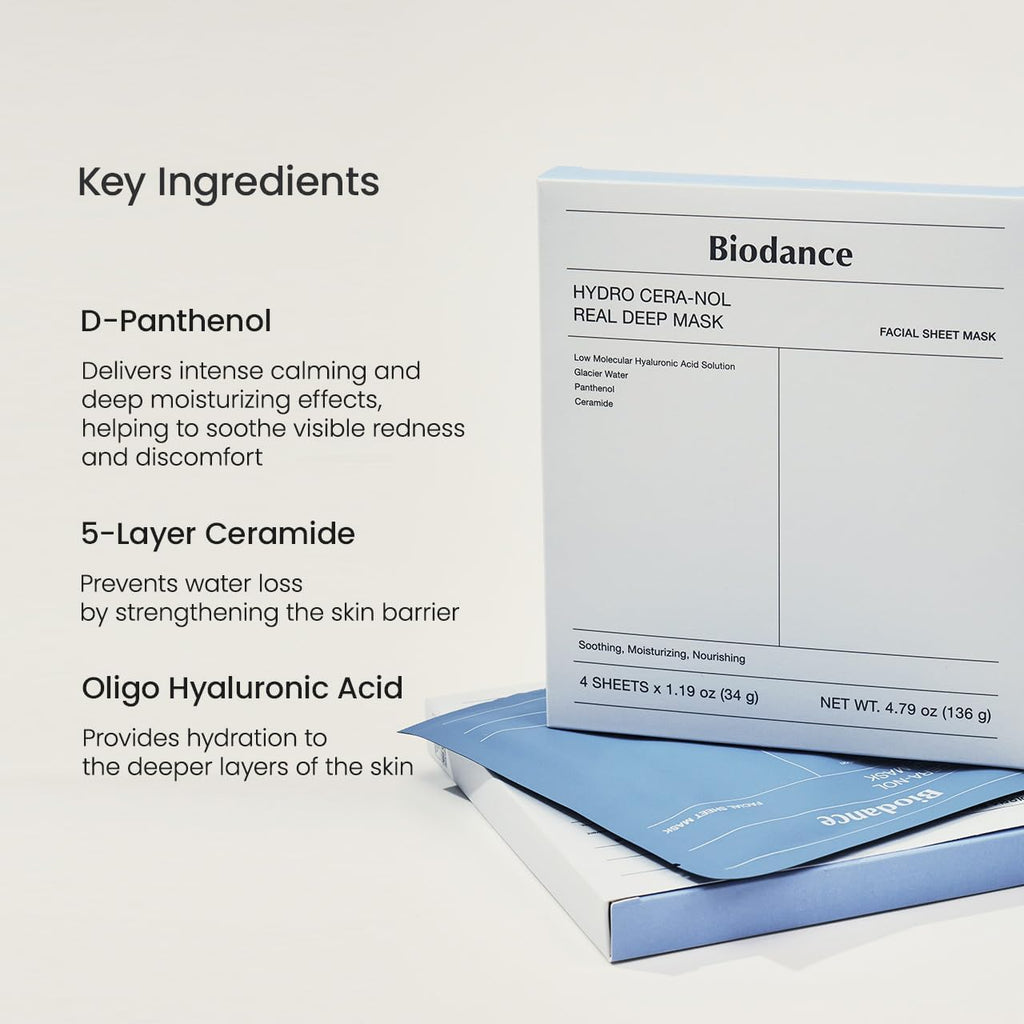 BIODANCE Repair Calming Mask Duo Set: Ceramide Panthenol & Sea Kelp Real Deep Mask, Hydrating, Calming, Soothing Face Mask for Sensitive Skin, Korean Skin Care, Skin Care Set