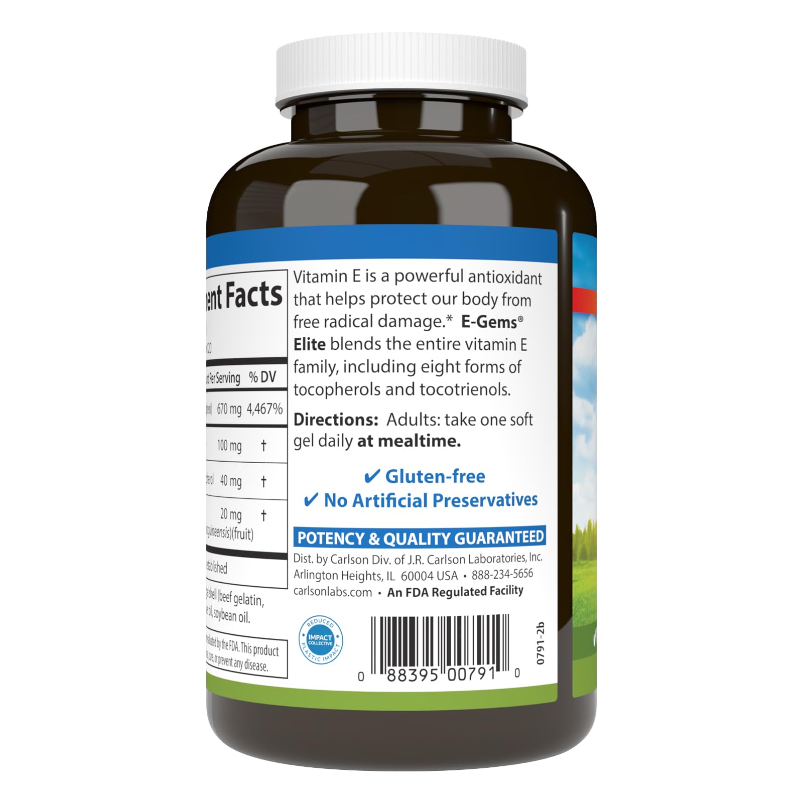 Carlson E-Gems Elite, 1000 IU (670 mg), Optimal Wellness, 120 Softgels