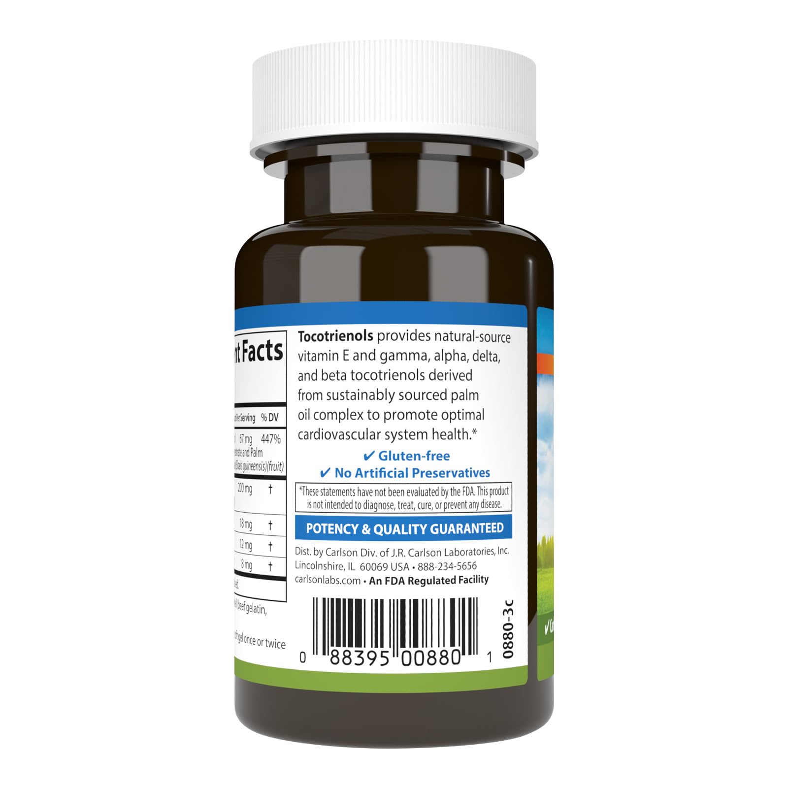 Carlson Tocotrienols, 40 mg, with Natural-Source Vitamin E, 30 Softgels
