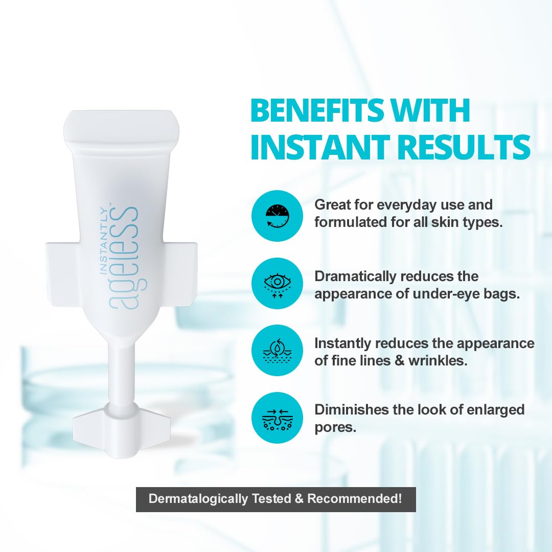 Instantly Ageless - Instant Face Lift Cream - Skin Care Anti Aging Face Cream - Wrinkle Tightener - Eye Cream For Puffiness and Bags Under Eyes - Facelift 5 Vials