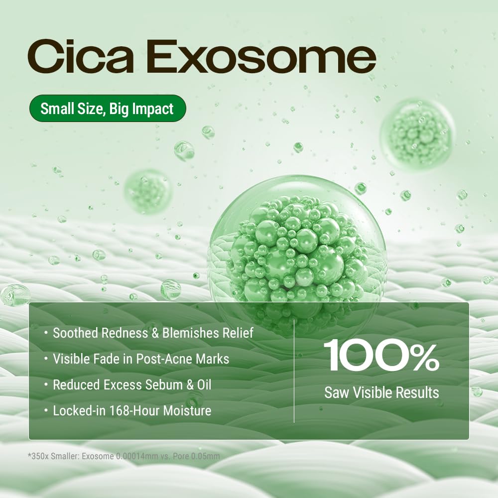YUMU Cica Exosome Zinc Blemish Relief Cream, Face Moisturizer for Sensitive, Acne-Prone Skin, Lightweight, Breakouts, Barrier Repair, Hydration, Soothing, Oil-Free, Korean Skincare (80 ml/2.70 fl.oz.)