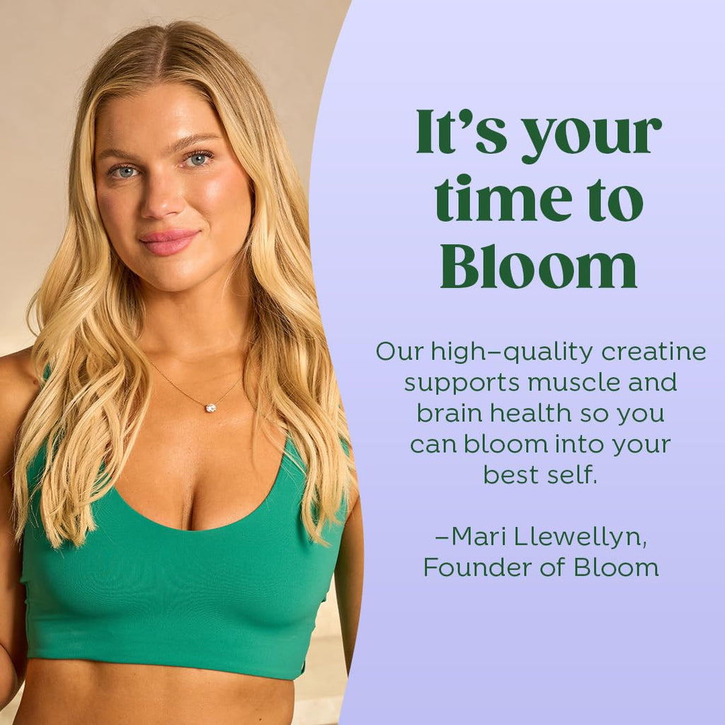 Bloom Nutrition Creatine Monohydrate Powder, 5g Micronized Creatine per Serving, Supports Muscle Recovery, Strength, Endurance, Pre or Post Workout, Gluten Free, Non GMO, Unflavored, 40 SVG, 7.3 oz