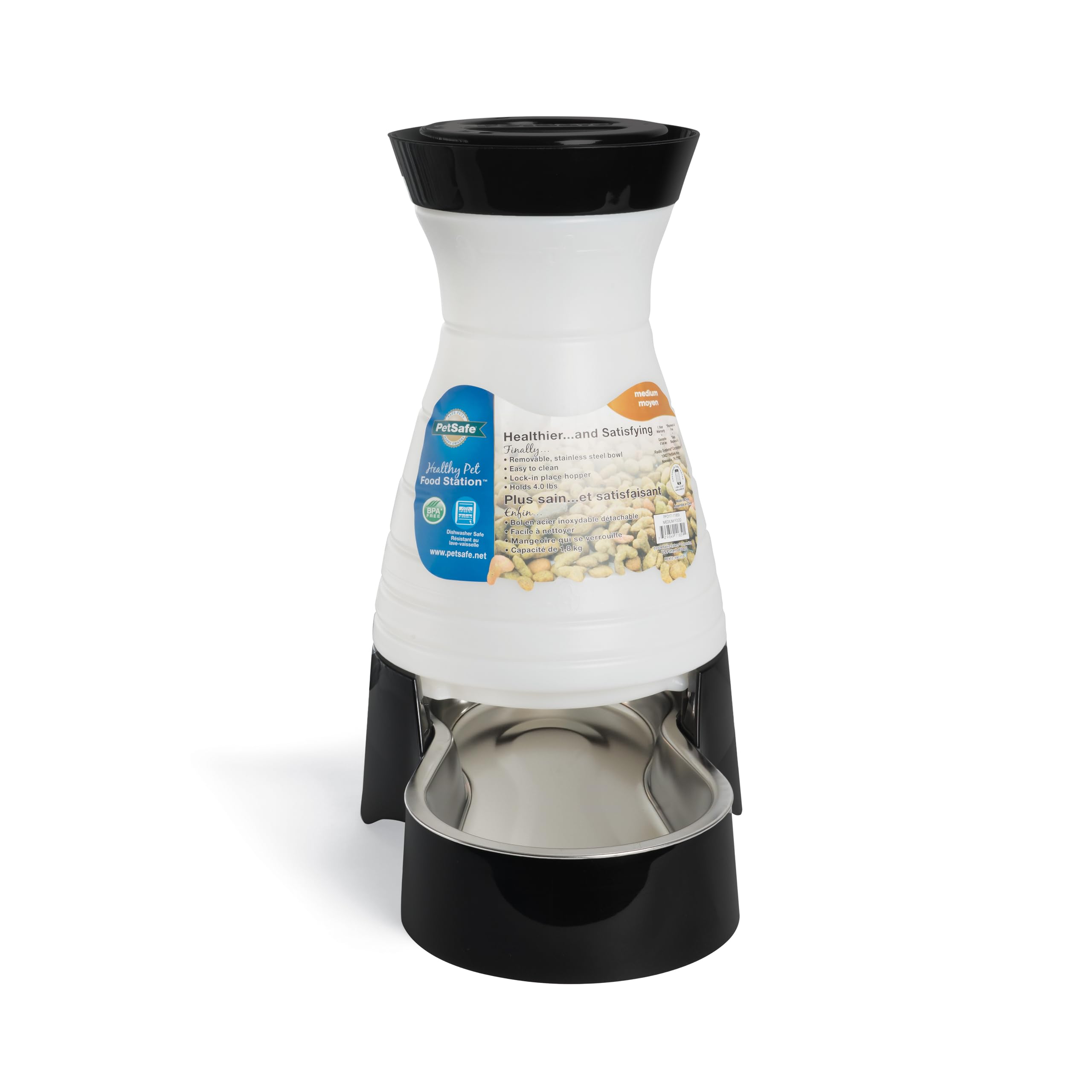 PetSafe Healthy Pet Food Station, 4 lb Gravity Feeder, Cats & Dogs, Medium