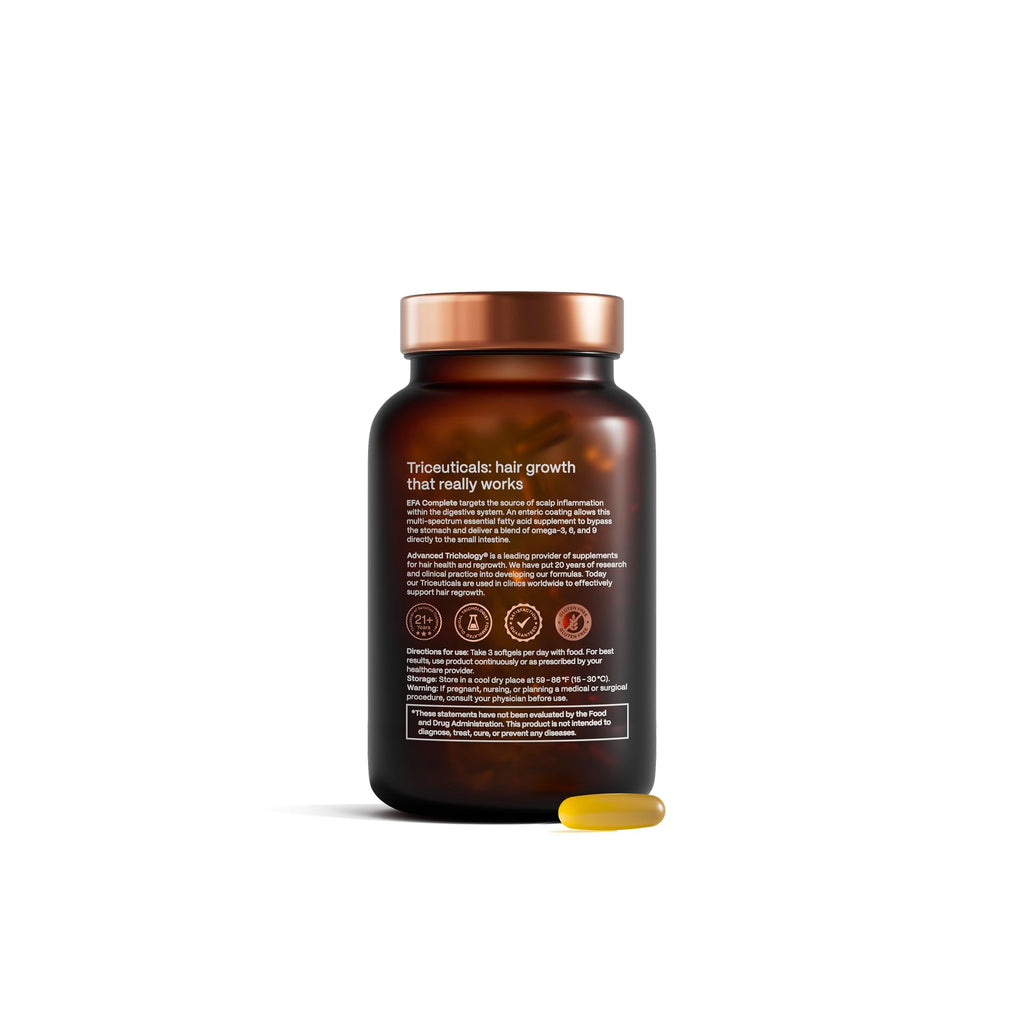 EFA Complete with Optimal Omega 3 6 9 Levels of Potency Flax Oil, Fish Oil, Borage Oil, and Evening Primrose Oil 800mgs (90count) 3rd Party Tested - High in GLA and 369 Omegas