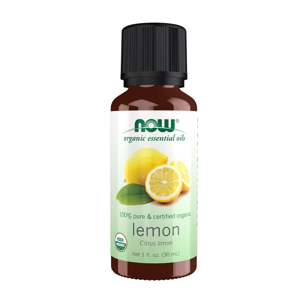 NOW Essential Oils, Organic Lemon Oil, Cold Pressed, Undiluted, 1 fl. oz