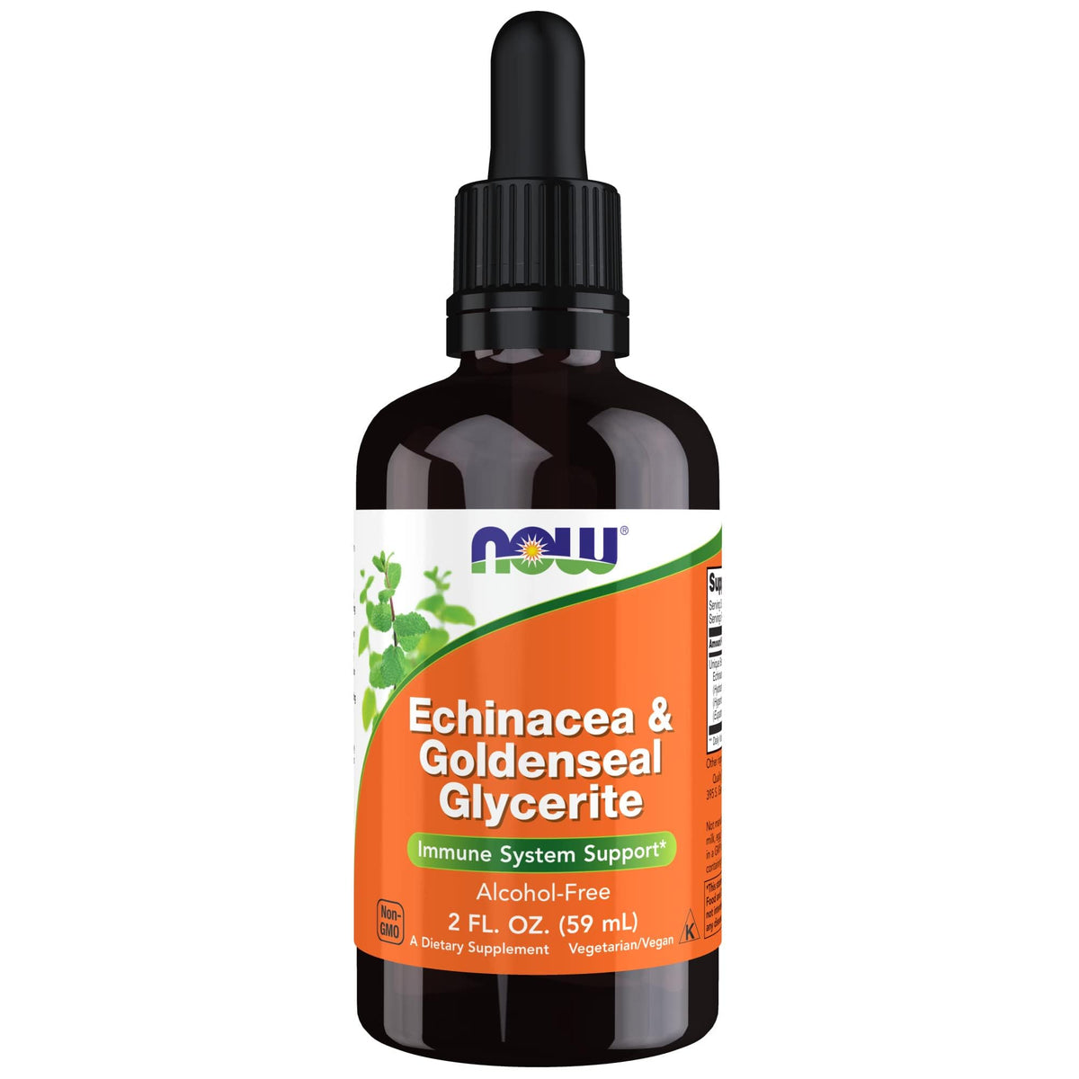 NOW Supplements, Echinacea & Goldenseal Glycerite with Dropper, 2 fl. oz