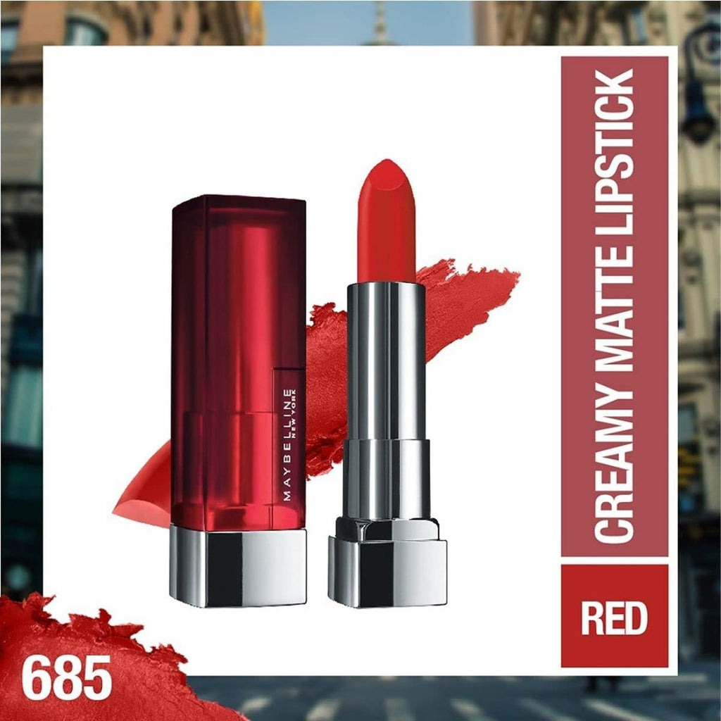 Maybelline Color Sensational Creamy Matte Lipstick, Craving Coral, 0.15 oz.