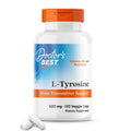 Doctors Best L Tyrosine Supplement for Men & Women - L-Tyrosine 500mg Capsules, Brain Support for Adults, Amino Acid Support 500 mg, Precursor for Thyroxine Production by Thyroid - 120 Veg Caps
