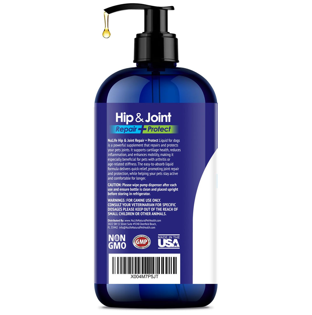 Liquid Glucosamine for Dogs - Advanced Joint Supplement for Dogs Ages with Chondroitin, MSM & Hyaluronic Acid - Repairs & Protects Joints, Supports Mobility & Pain Relief - 16oz
