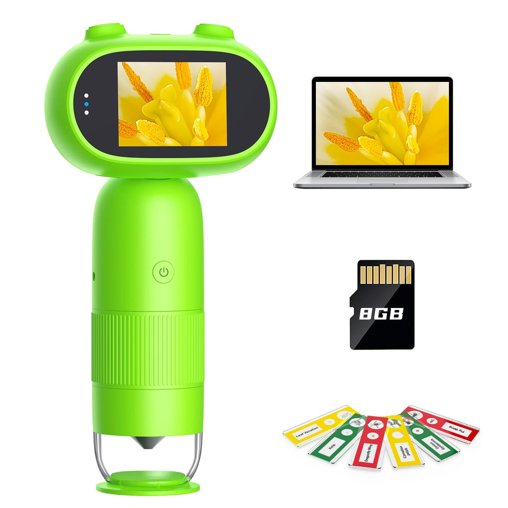 Leipan Pocket Microscope for Kids, 2'' IPS 1080P Magnifier with Light