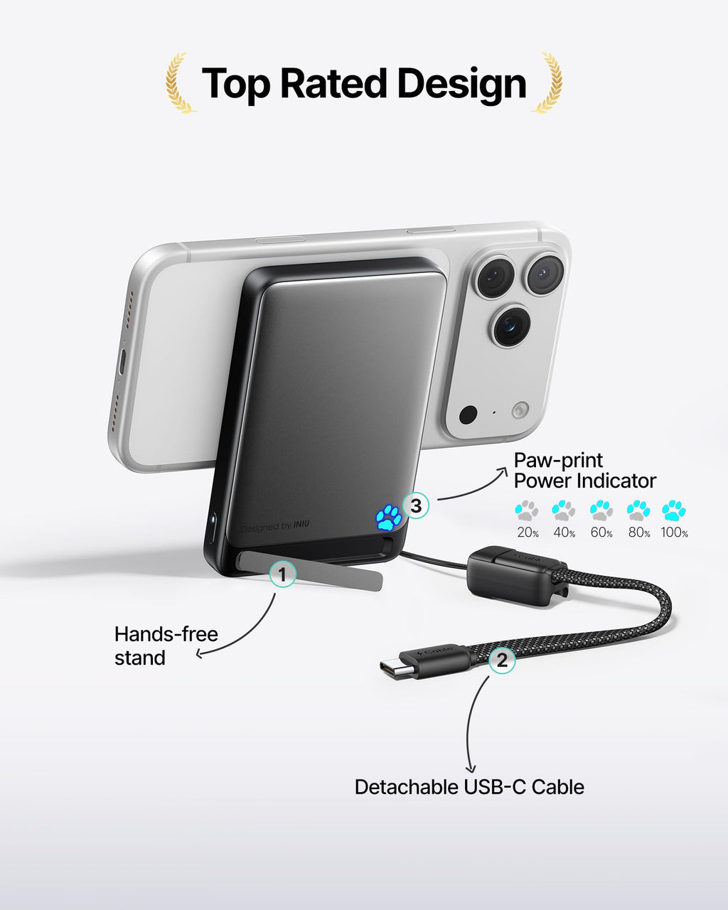 INIU for MagSafe Qi2 15W Portable Charger, Slimmest 10000mAh Power Bank