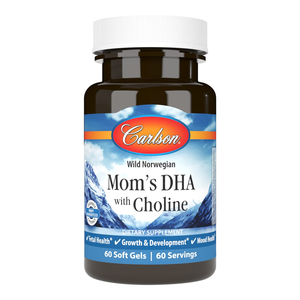 Carlson Mom's DHA with Choline, Growth and Development, 60 Softgels