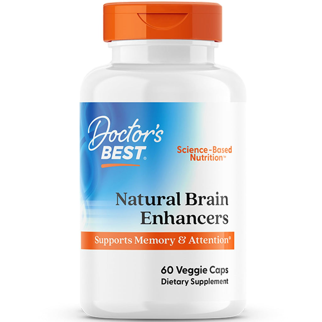 Doctor's Best Natural Brain Enhancers - Brain Health Supplement for Memory and Focus Support, PhosphatidylSerine, Alpha GPC, & Calcium Capsules for Men & Women, Gluten Free - 60 Ct Veg Caps