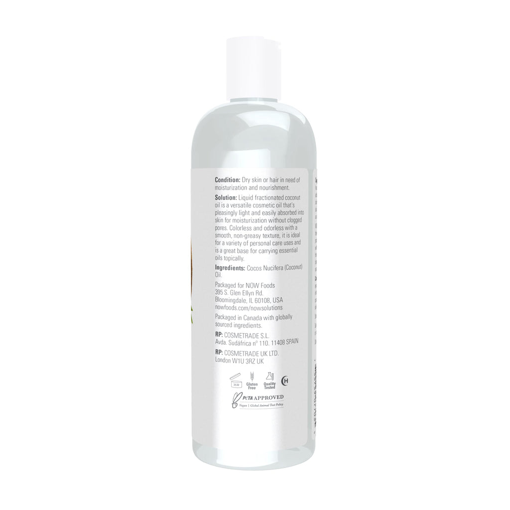 NOW Foods Solutions, Liquid Coconut Oil, Light and Nourishing, 16-Ounce
