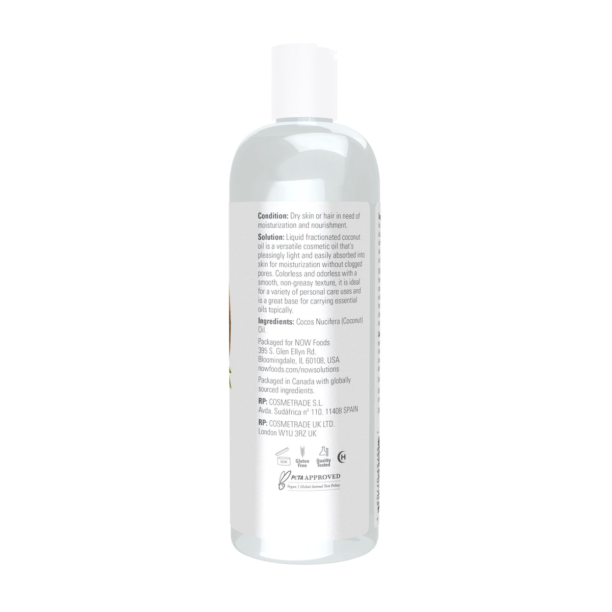 NOW Foods Solutions, Liquid Coconut Oil, Light and Nourishing, 16-Ounce