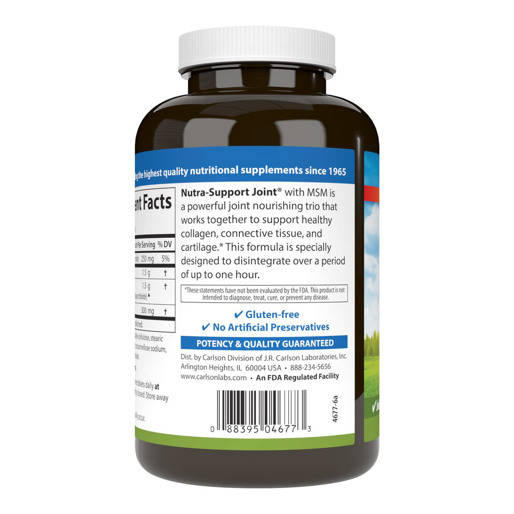 Carlson Nutra-Support Joint, Glucosamine, Chondroitin, 120 Tablets
