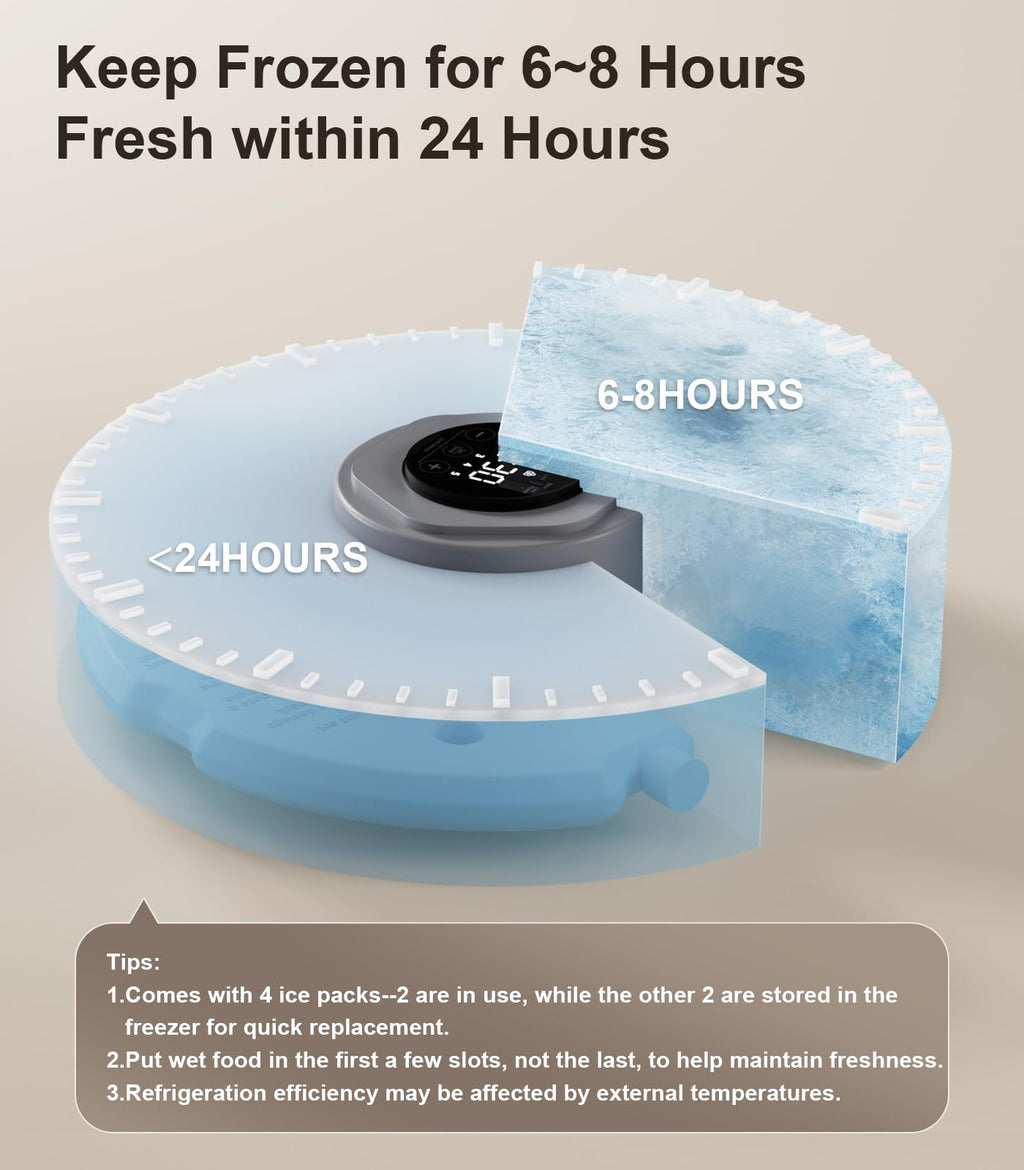 Casfuy Automatic Cat Feeder Cordless - Automatic Cat Food Dispenser with Stainless Steel Tray for Wet Food Rechargeable Auto Feeder for Cats Small Dogs with Programmable Timer Low Battery Indicator